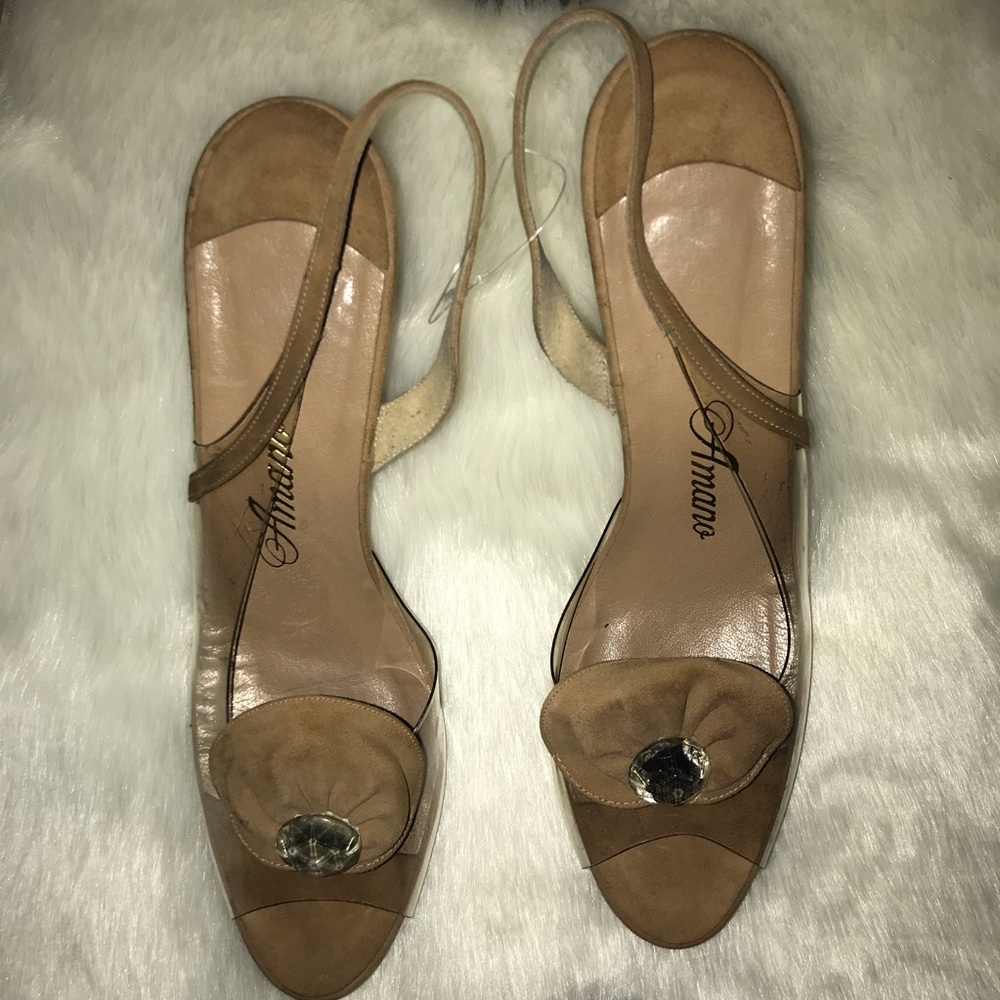 Nude sling back sandals with clear upper - Picture 5 of 8